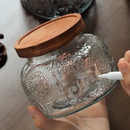 balang kuih raya kedap udara balang kuih raya kaca set Suo Kitchen Vintage Glass Jar Sealed Jar Storage Jar Moisture-proof Sugar Jar Tea Jar Food Grade Storage Jar Glass Bottle Jar