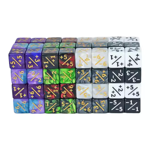 10pcs D6 Dice Counters +1/-1 Square Digital 16mm Dice for Funny Entertainment Board Game Math Teachi