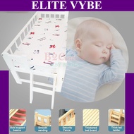 Elite Vybe Wooden Baby Cot Bedside Sleeper | Attachable to Adult Bed | Natural Paintless Wood | Incl