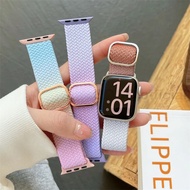 Gradient Elastic iWatch Strap for IWatch Ultra Series 9 7 SE 8 6 5 4 3 Braided Adjustable Nylon iWat