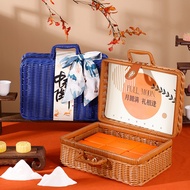 S-T➰Portable Rattan Basket Gift Box Mid-Autumn Festival Moon Cake Gift Box Business Hand Gift Box Box Factory Wholesale
