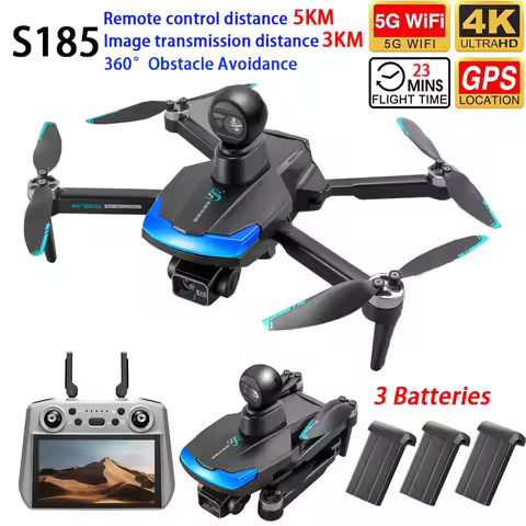 S185 Drone GPS 3KM WIFI FPV 3-axis Gimbal 2.7K Dual Camera 360° Obstacle Avoidance Smart Follow Quad