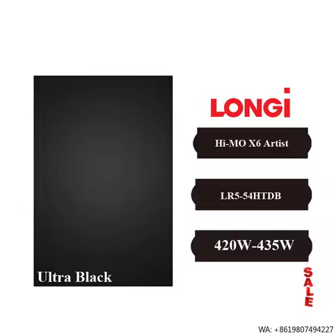 Longi Hi-MO X6 Artist LR5-54HTDB 420-435M Ultra Black High Quality Solar Panel 420w 425w 430w 435w