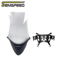 SEMSPEED รถจักรยานยนต์ด้านหน้ากระจกบังลมหน้า + กระจกมองหลังยึดสำหรับ Honda PCX 160 125 2021-2022 202