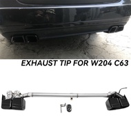 Car Square Exhaust Tip For Benz W204 C200 C180 C260 C63 M Sport 2008-2013 Exhaust Pipe 304 Stainless