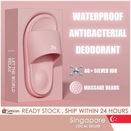 [SG SELLER] Silver Ion Antibacterial Deodorant Slippers Women's Indoor EVA Non-Slip Home Slippers wi