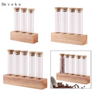 Devoko Coffee Bean Jar Coffee Bean Storage Containers Wooden Display Stand Coffee Bean Storage Tubes