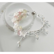 [Xi Decoration Flower Beauty] BF037 Cherry Blossom Butterfly Bracelet Crystal ins Jewelry Chinese An