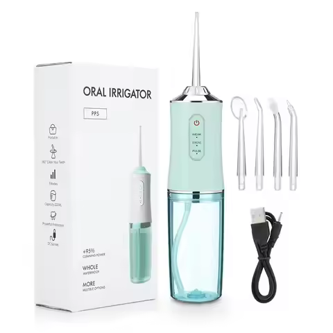 Oral Irrigator Portable Water Flosser, USB Rechargeable Water Jet Tooth Pick + 4 Jet Tip 3 Modes Wat