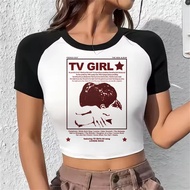 Tv Girl Crop Top - 2000s Gyaru Harajuku Gothic-Aesthetic