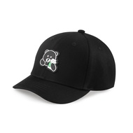 MMLABCREW KOHIBEAR Coffee Bear Simple Rubber Label Short Brim Black Cap Curved Brim Cap Baseball Cap