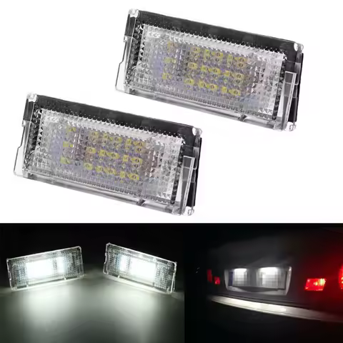 2Pcs 6500K 3528 SMD LED License Number Plate Lights White Canbus Error Free for BMW 3-series E46 199