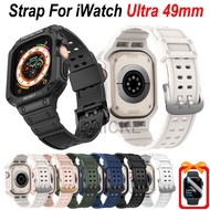 Silicone Strap Bracelet Band with Case Protector for iWatch Ultra 49mm