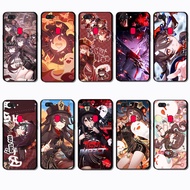 for OPPO A1 A1K A3S A5 A5S A7 A8 A9 A11 NF10 Hu Tao Black Border TPU Phone Case | Flexible, Shockpro