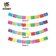 KOZEEY Mexican Party Banner Colorful Fiesta Hanging Banner for Dia DE Los Muertos