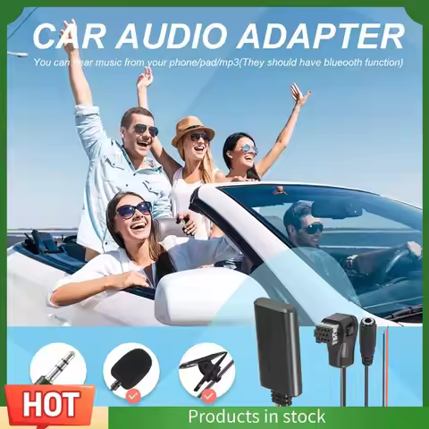 AU63-Car Bluetooth 5.0 Aux Cable Microphone Handsfree Mobile Phone Free Calling Adapter For Pioneer 
