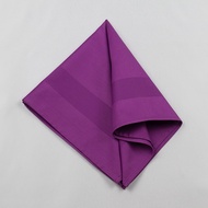 100% Cotton Satin Band Design Table Napkin for Hotel Restaurant Party Event, 56x56cm, Purple