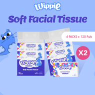 【2 Bags】Wippie 3ply Facial Tissue - Grande Premium Size (4 x 960 pulls)
