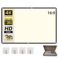 2026 Projector Screen White Grid Anti-Light 160° Viewing Angle 60 84 100 120 130inch Black Border Me