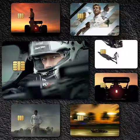 F1 The Movie Poster Waterproof Film Skin Cover Credit Card Stickers 4PCS Debit Front Decoration Bank