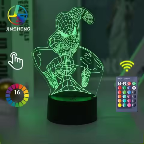 Hot 2024 Spiderman VS venom 7/16 Colors Touch Remote Control LED Night Lamp Touch Table Lamp Ornamen