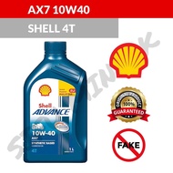 ORIGINAL GUARANTEE SHELL ADVANCE 4T AX7 10W40 ENGINE OIL MOTORCYCLE MINYAK HITAM MOTOR YAMAHA OIL FI