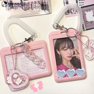 QUENNA 3inch Kpop Pink Photocard Holder Acrylic Credit ID Bank Card Photo Display Holder Bus Subway 