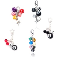 Ball Keychain No. 8 & Dice Fashion Dice Mixed Colors Pants Hook Fashion Accessories