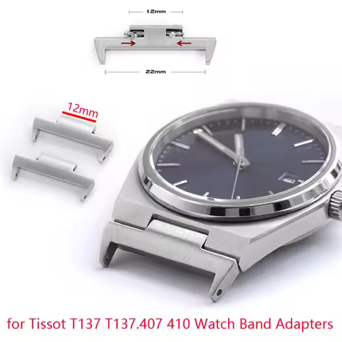 12mm Watch Band Adapters For Tissot PRX Super Player Stainless Steel Adapter T137.407 410 with 22mm 