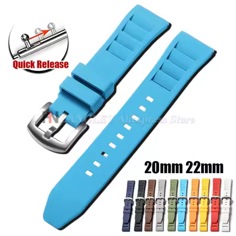 Soft Silicone Watchband 20mm 22mm Men Sport Waterproof Smartwatch Bracelet for Richard Mille for Sei