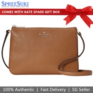 Kate Spade Handbag In Gift Box Crossbody Bag Triple Gusset Crossbody Warm Ginger Bread Brown # WKR00448