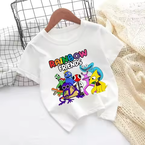 Rainbow Friends Cartoon Printed Boys and Girls Sports and Leisure Top