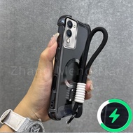 Suitable for VIVO Y04 4G phone case magnetic charging phone case four corner anti drop transparent s