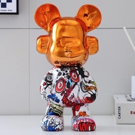 High quality DJ Bear Statues Decorations Electroplating Resin Piggy Bank Sculpture Home Decoration L