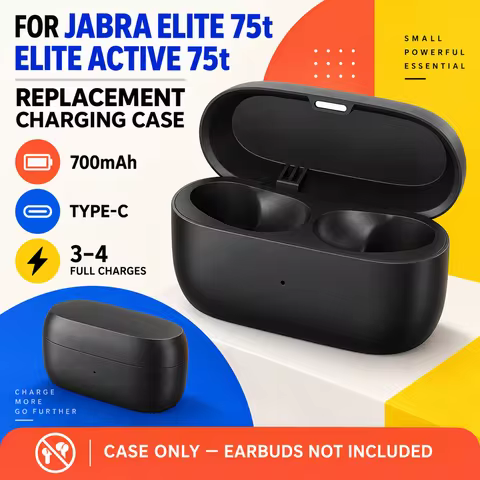 Charging Case For Jabra Elite 75t/Elite Active 75t - 700mAh Wireless BT Charger Box Dust-Proof Headp