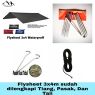 FLYSHEET 3X4 3X3 2X3M ALREADY EQUIPPED WITH FLYSHEET POLE-PASAK-ROPE