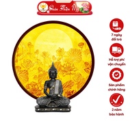 Lotus Halo Lamp Printed Bamboo Painting TRUTH THIEN BEAUTY, Hanging Painting for Worship Room, Buddh