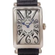FRANCK MULLER Muller Long Island腕錶，型號902QZ，18K白K金錶殼，皮革錶帶，石英機芯，指針式顯示，銀色錶盤，女士款。 [二手]