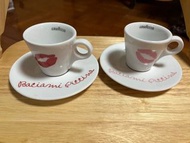 Lavazza 意大利製紅唇espresso杯碟一對（紅色同粉紅色）