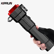KIPRUN LED Flashlight Rechargeable With Car Safety Hammer Rechargeable Multifunctional Charging Powe