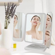 3 Modes Rechargeable LED Desk Mirror Vanity Mirror With Lights Makeup Mirror Touch Control Adjustabl