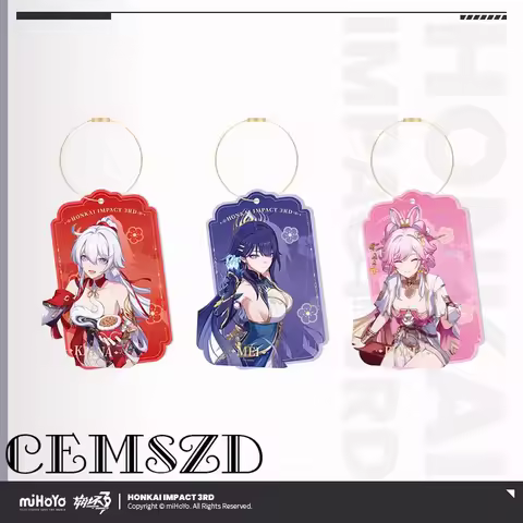 [Genuine] Game Honkai Impact 3RD Elysia Kiana Raiden Mei Acrylic Charms Cartoon Anime Keychains Cosp