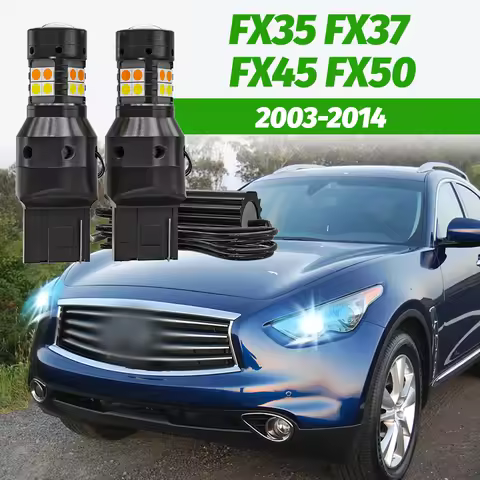 2pcs Dual Mode Turn Signal+Daytime Running Light Accessories LED DRL For Infiniti FX35 FX37 FX45 FX5