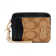 กระเป๋าใส่บัตร COACH C1885 ZIP CARD CASE IN BLOCKED SIG