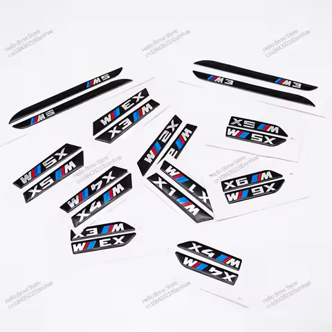 2Pcs 6.8cm 8.4cm ABS Fender Side Badge Emblem For BMW M Performance X4M X6M X5M M3 M5 X3M E60 E46 Ve