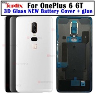 wholesale 3D Glass For OnePlus 6 Back Battery Cover Door Rear Glass For Oneplus 6T Battery Cover 1+6