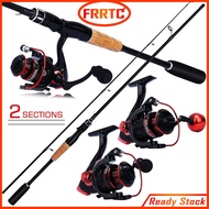 FRRTC Fishing Rod and Reel Set 2 Sections Spinning Fishing Rod with 13BB 5.2:1 Gear Ratio High Speed