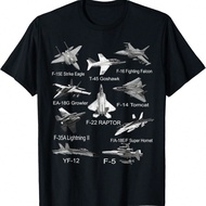 Fighters Jets F22 Raptor F14 Tomcat Plane Spotting T-Shirt