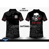 Skull Pattern Polo Shirt-High Quality Full Heat Transfer Oversized Shirt XS-3XL A337