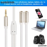 UUMIR Headphone Splitter, 20cm/7.87in Gold Plated Stereo Y Splitter Cable, Plug and Play 3.5mm 1 Mal
